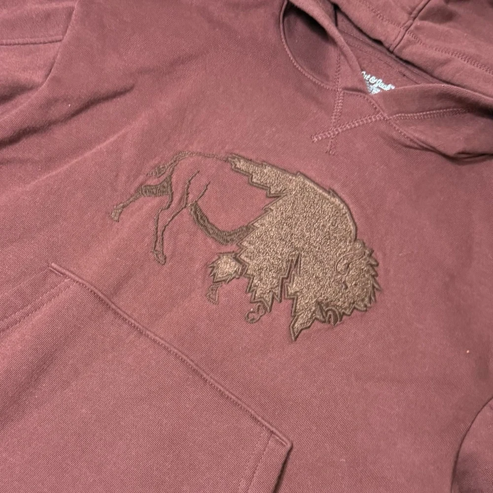 Cat & Jack Brown Buffalo Graphic Pullover Hoodie - Boys Size Small (6/7)